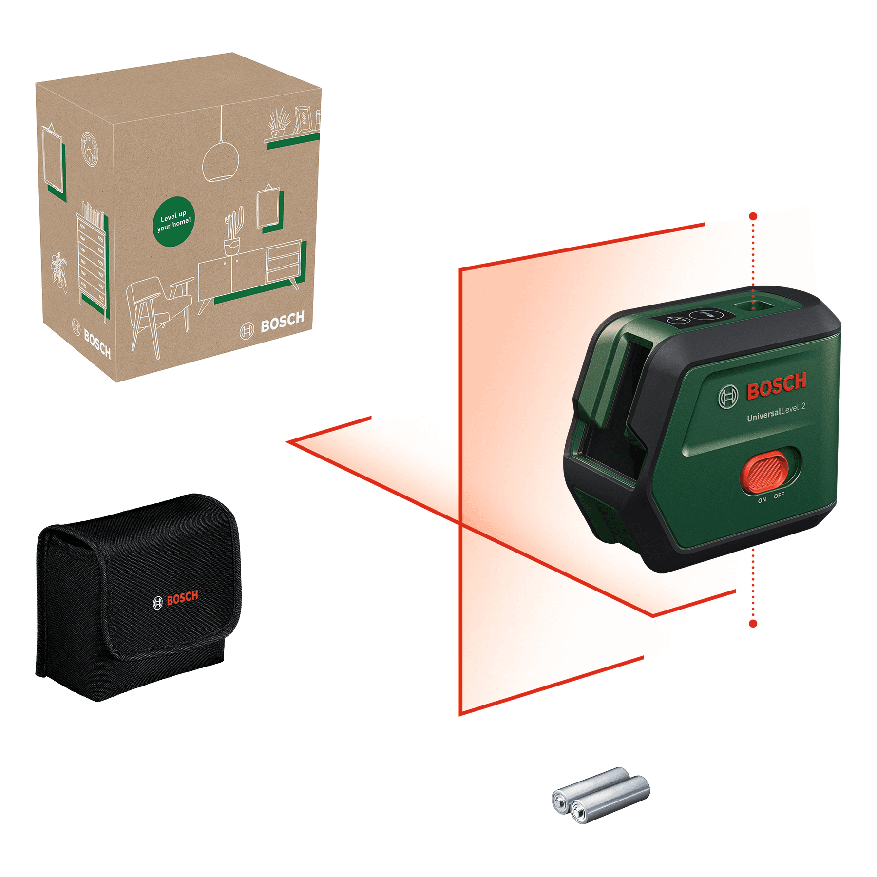 Nivelă laser cu linii cu funcţie fir cu plumb UniversalLevel 2