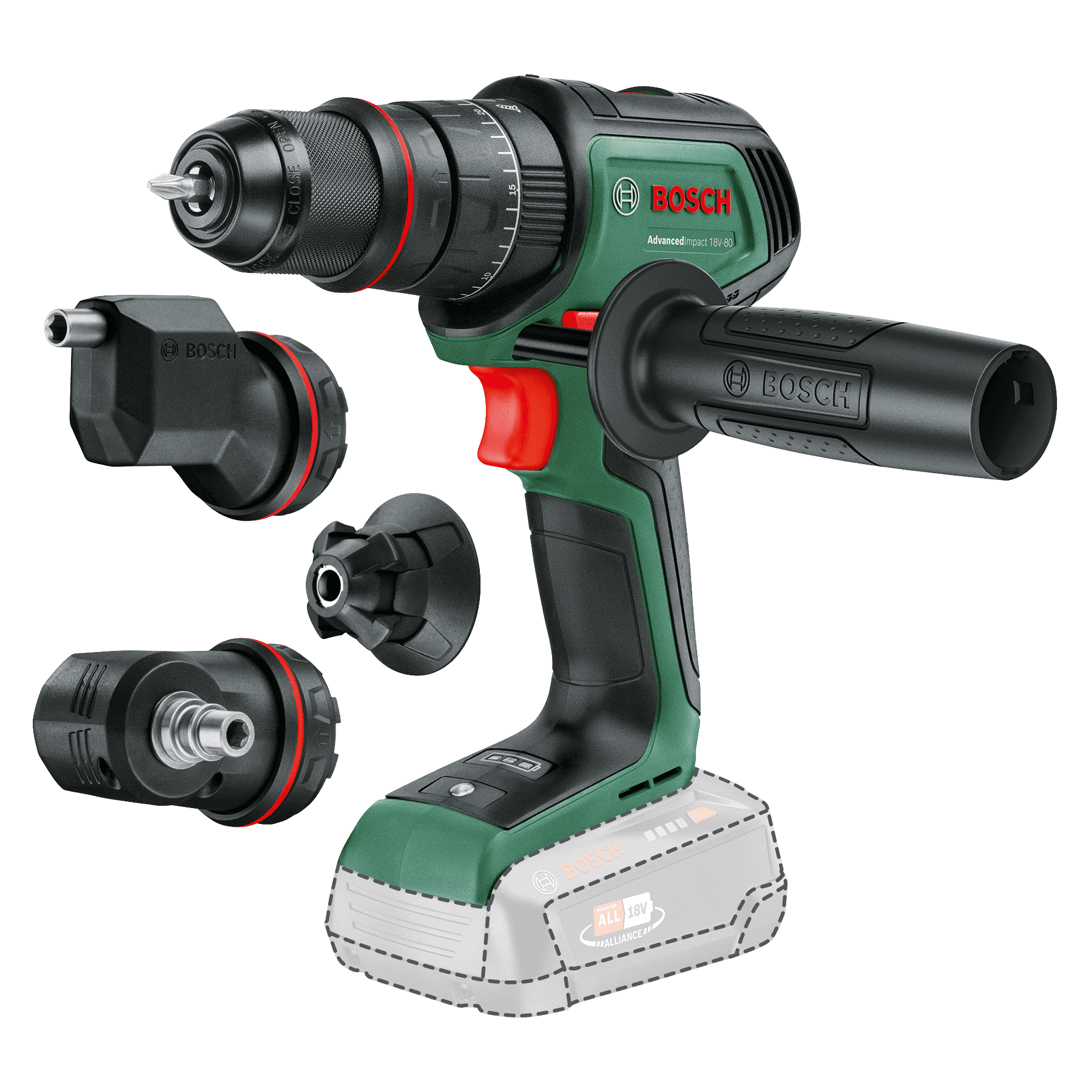 Maşină de găurit cu percuţie cu acumulator AdvancedImpact 18V-80 QuickSnap