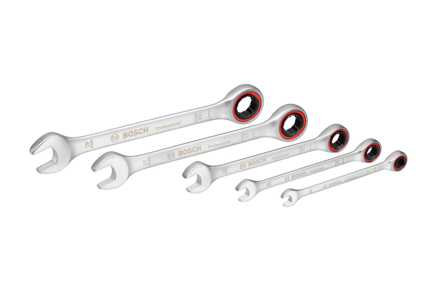 Ratchet spanner set, 5 pcs