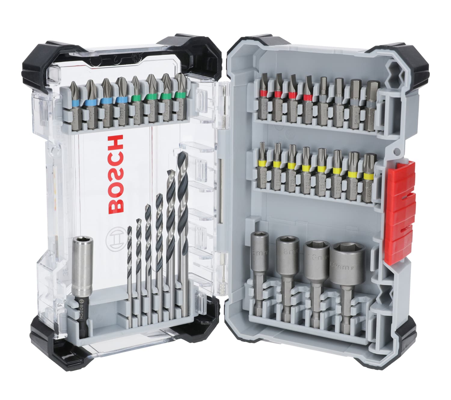 Set de biți de înșurubare extra hard și set de burghie hss pentru metal, 35 buc.