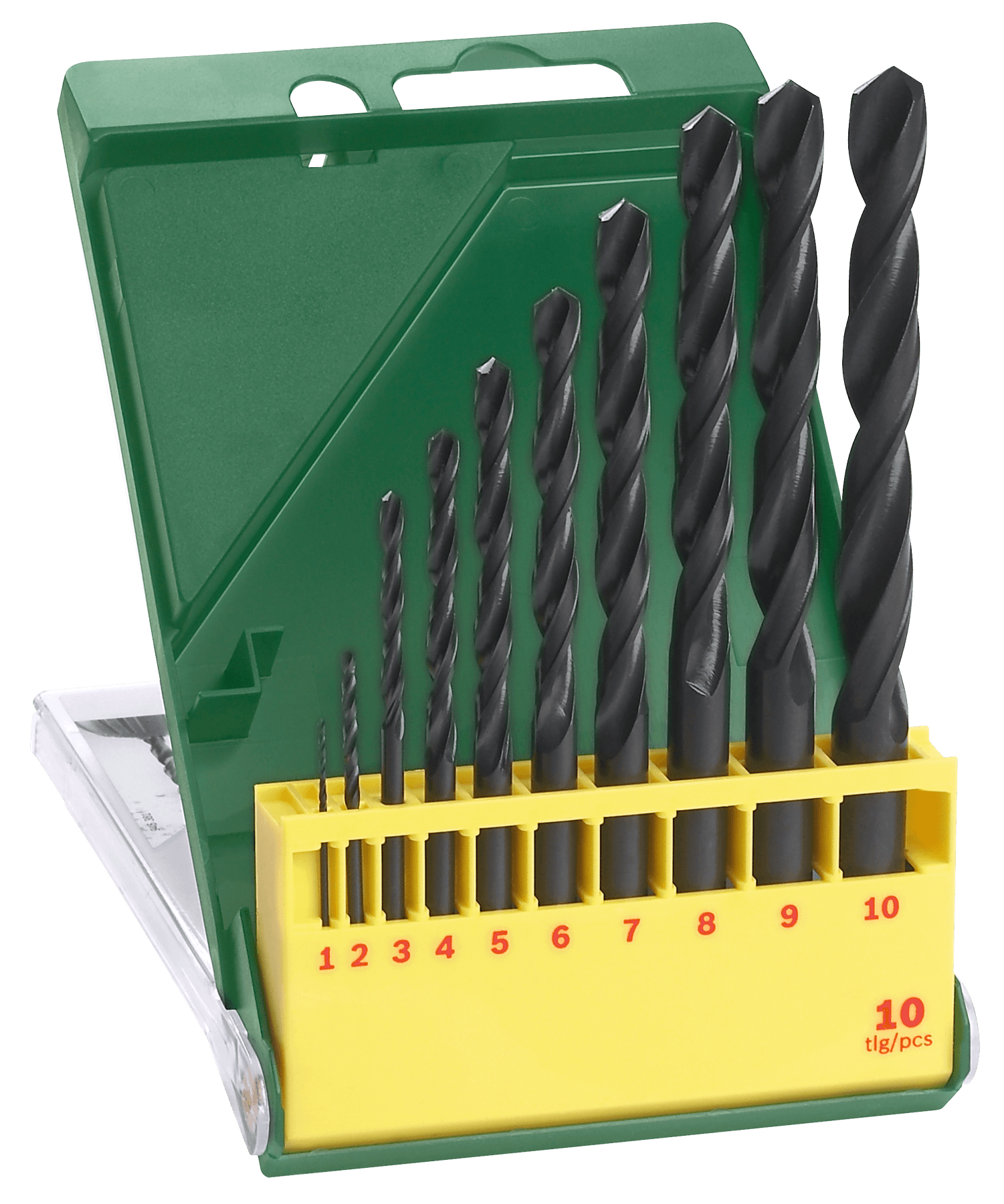 Set de burghie pentru metal hss-r, 10 bucăți