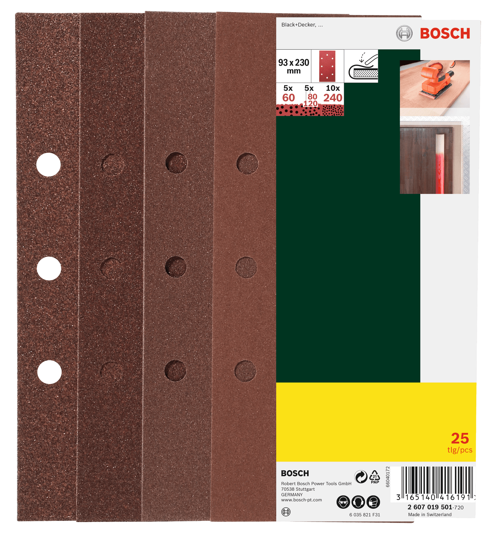 Set de foi de șlefuit 93 x 230 mm 25 bucăți mixt