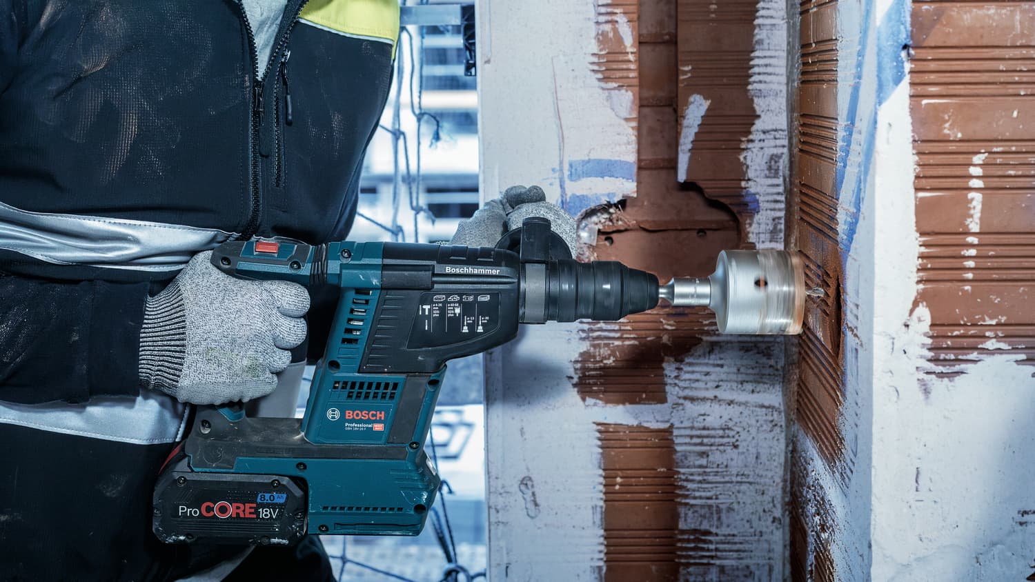 PRO SDS plus-5 Core Cutter pentru realizarea rapidă a găurilor în beton, 100mm x 72mm