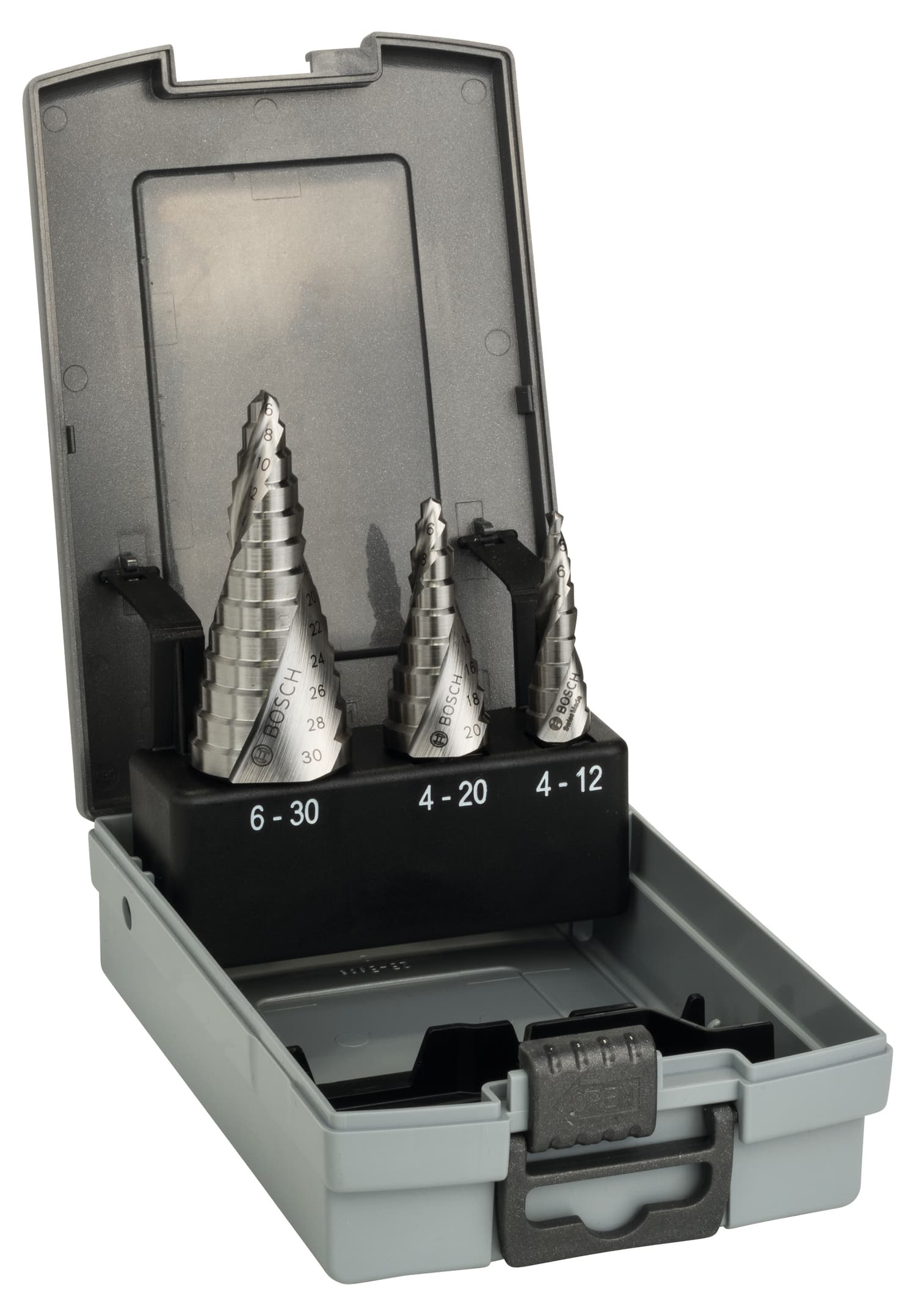Set de burghie în trepte hss, 4-12/4-20/6-30, 3 bucăți, 66.5-93.5mm