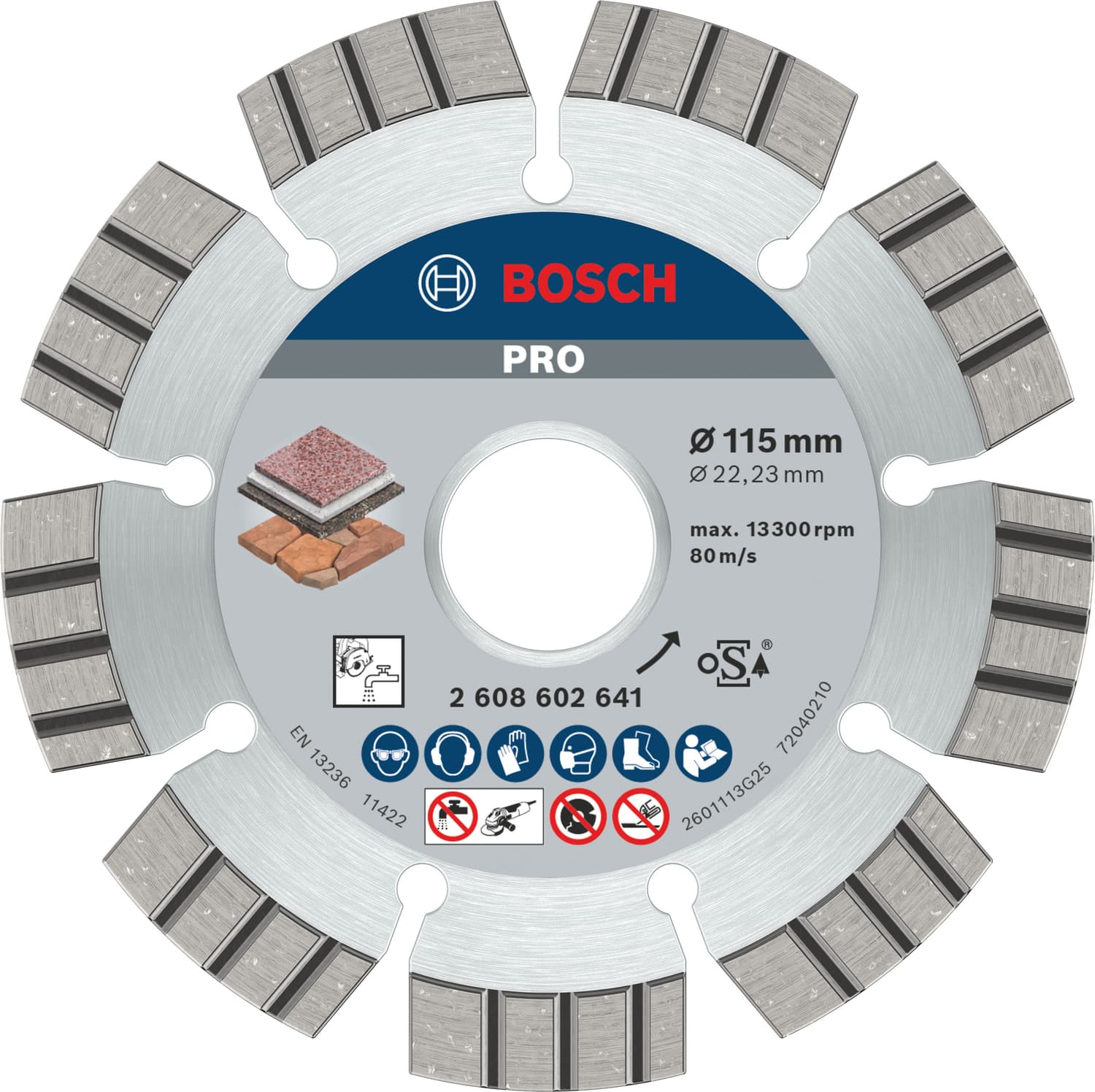Disc de tăiere diamantat PRO Stone, Ø115mm