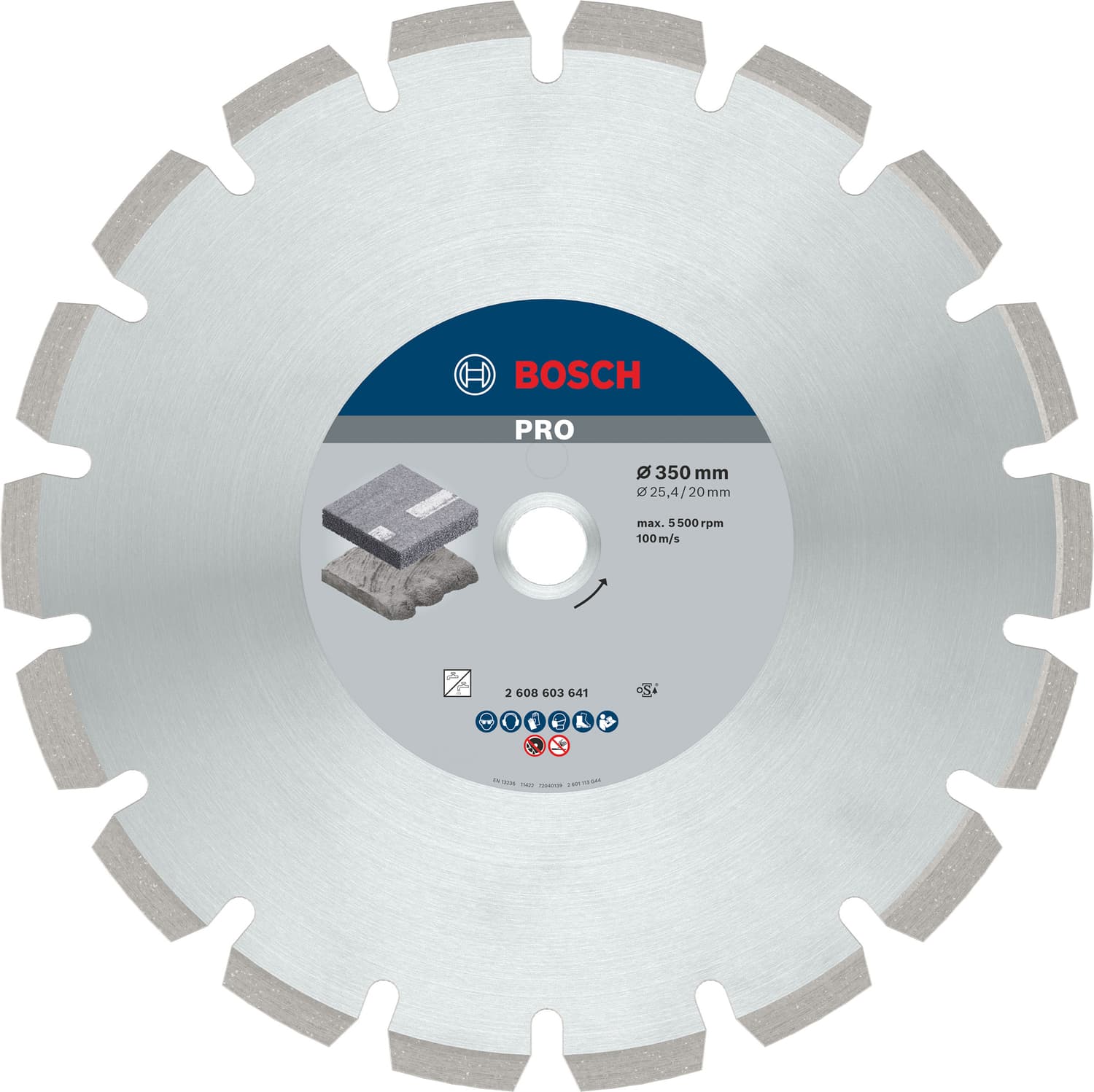 Disc de tăiere diamantat PRO Asphalt, Ø350mm