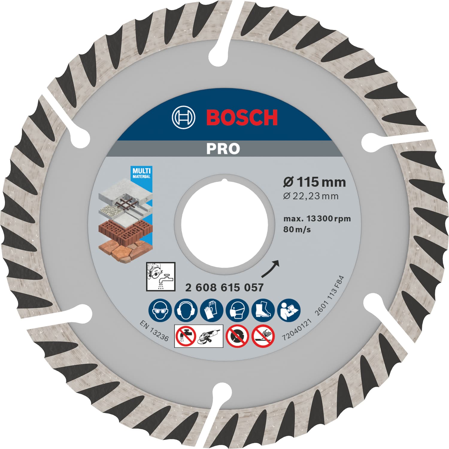Disc de tăiere diamantat PRO Multi Material, Ø115mm