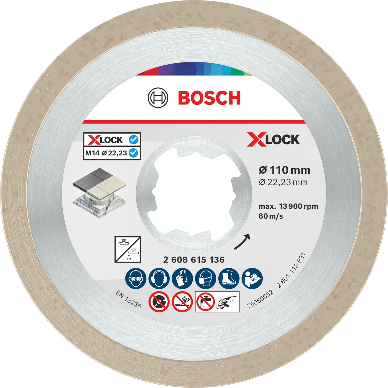 Disc de tăiere diamantat Ceramic X-Lock, Ø110mm