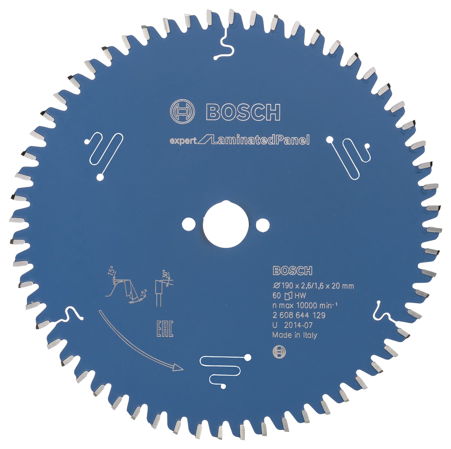 Pânză de ferăstrău circular expert for laminated panel, 190mm x 1.6mm