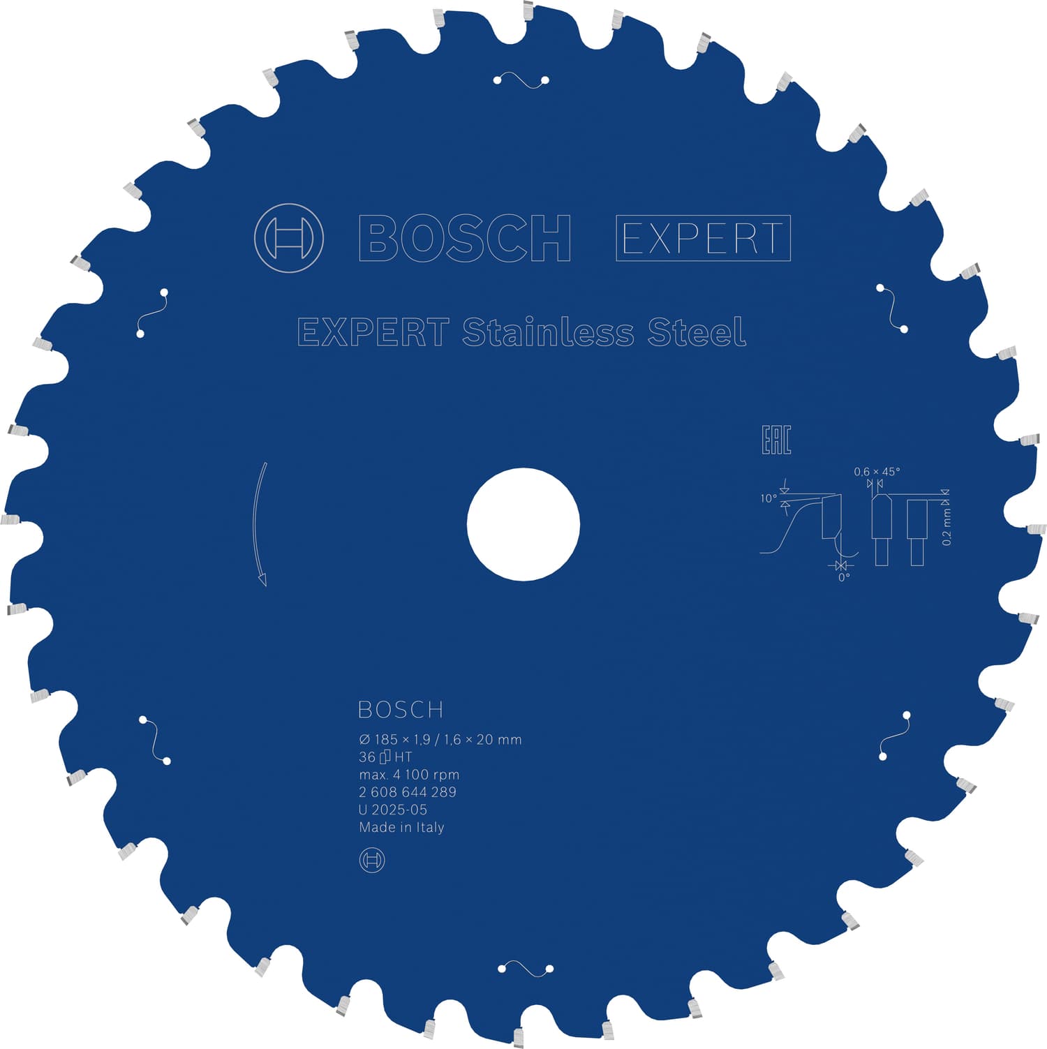 EXPERT Stainless Steel pentru tăierea precisă a oțelului inoxidabil, 185mm x 1.6mm