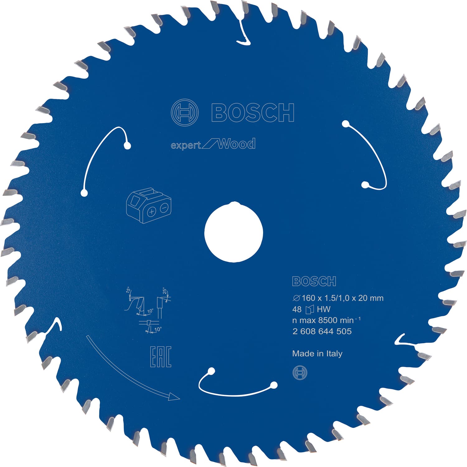 Pânză de ferăstrău circular expert for wood pentru ferăstrău cu acumulator 160x1,5/1x20 t48, 160mm x 1mm