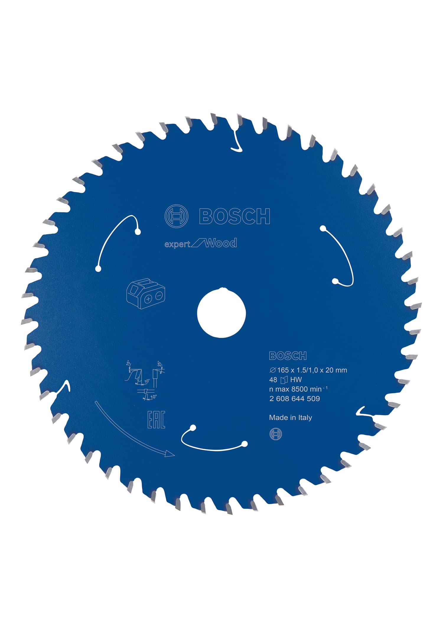 Pânză de ferăstrău circular expert for wood pentru ferăstrău cu acumulator 165x1,5/1x20 t48, 165mm x 1mm