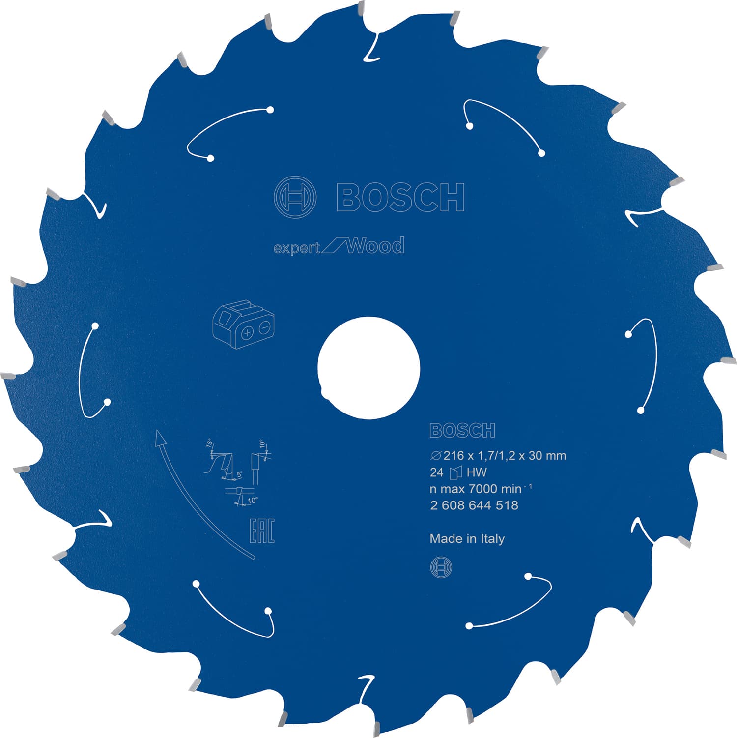 Pânză de ferăstrău circular expert for wood pentru ferăstrău cu acumulator 216x1,7/1,2x30 t24, 216mm x 1.2mm