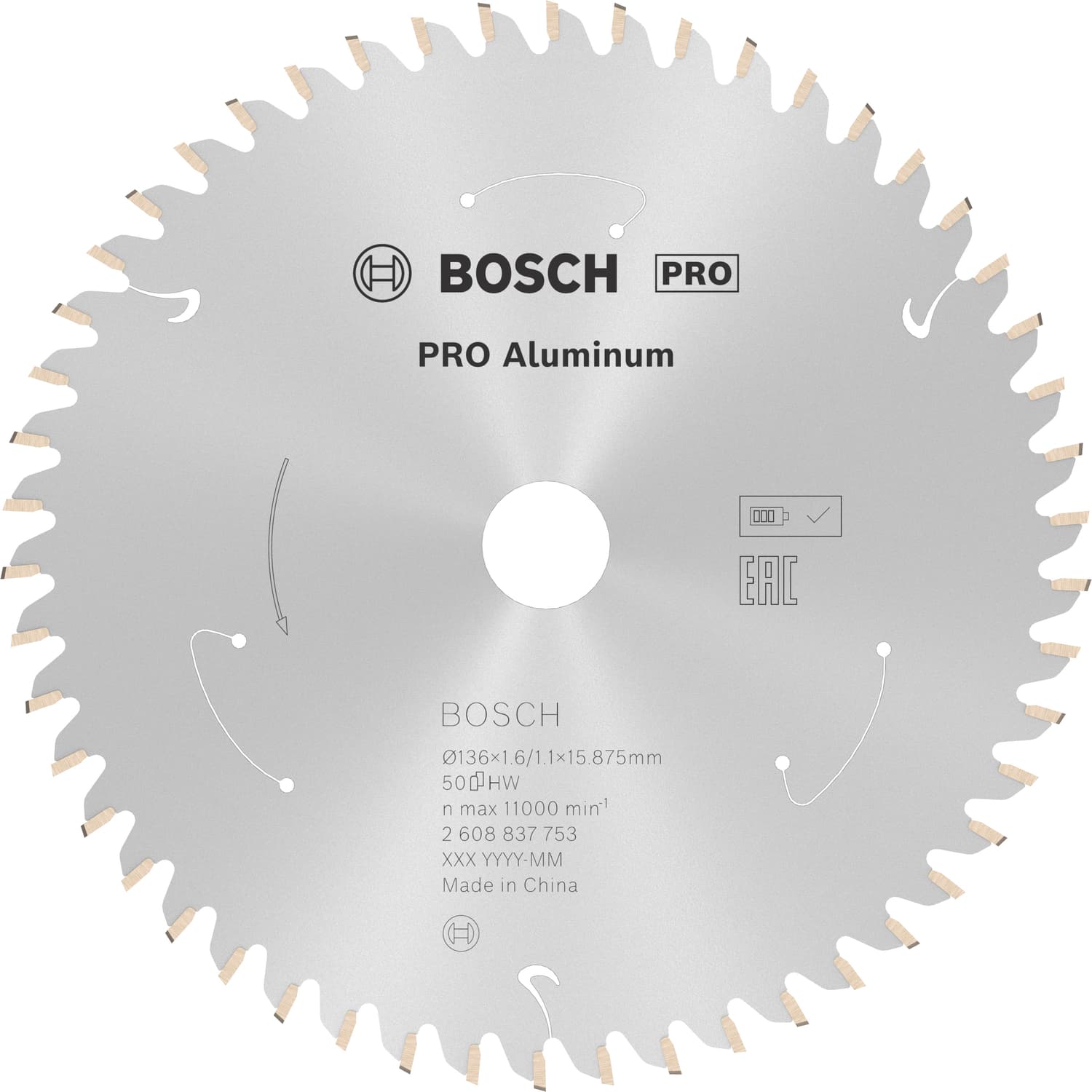 PRO Aluminium cordless pentru o durată lungă de viață la tăierea aluminiului, 136mm x 1.1mm