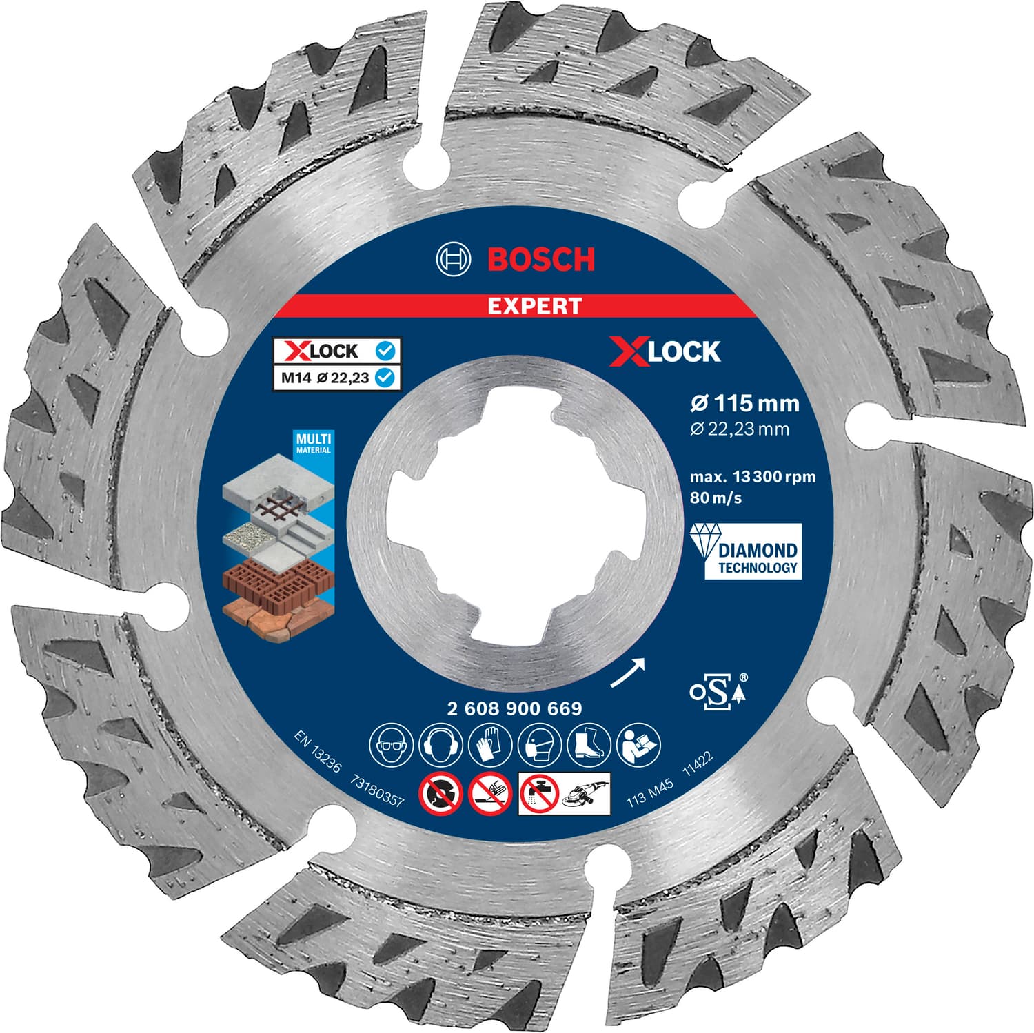 Disc de tăiere diamantat EXPERT Multi Material X-Lock, Ø115mm